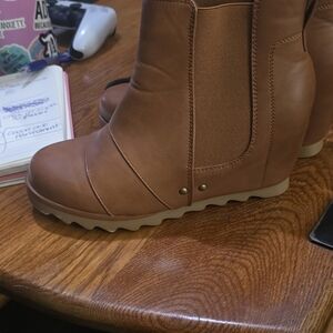 Brown Wedge Ankle Boots